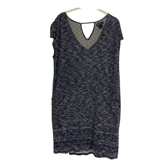 Lucky Brand  Blue Abstract Patterned Scoop Neck Jersey Midi Dress M - Picture 16 of 16